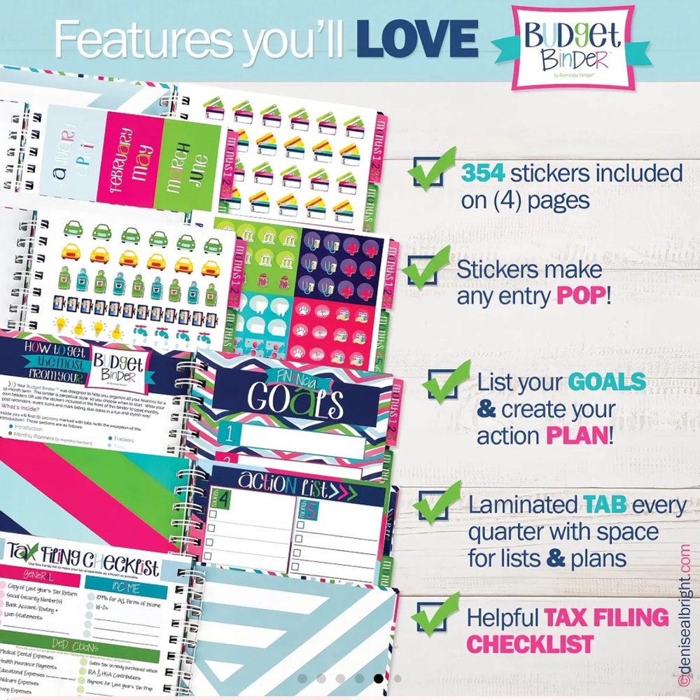 🔥 NEW Budget Binder by Reminder Binder Colorful Planner Calendar (non dated) - Picture 6 of 8